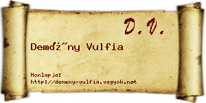 Demény Vulfia névjegykártya